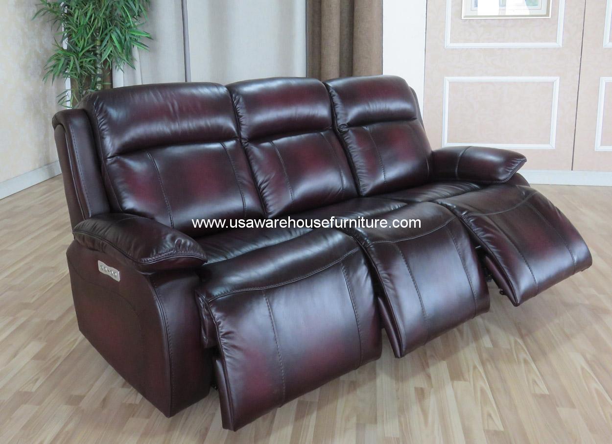 full grain leather power reclining sofa