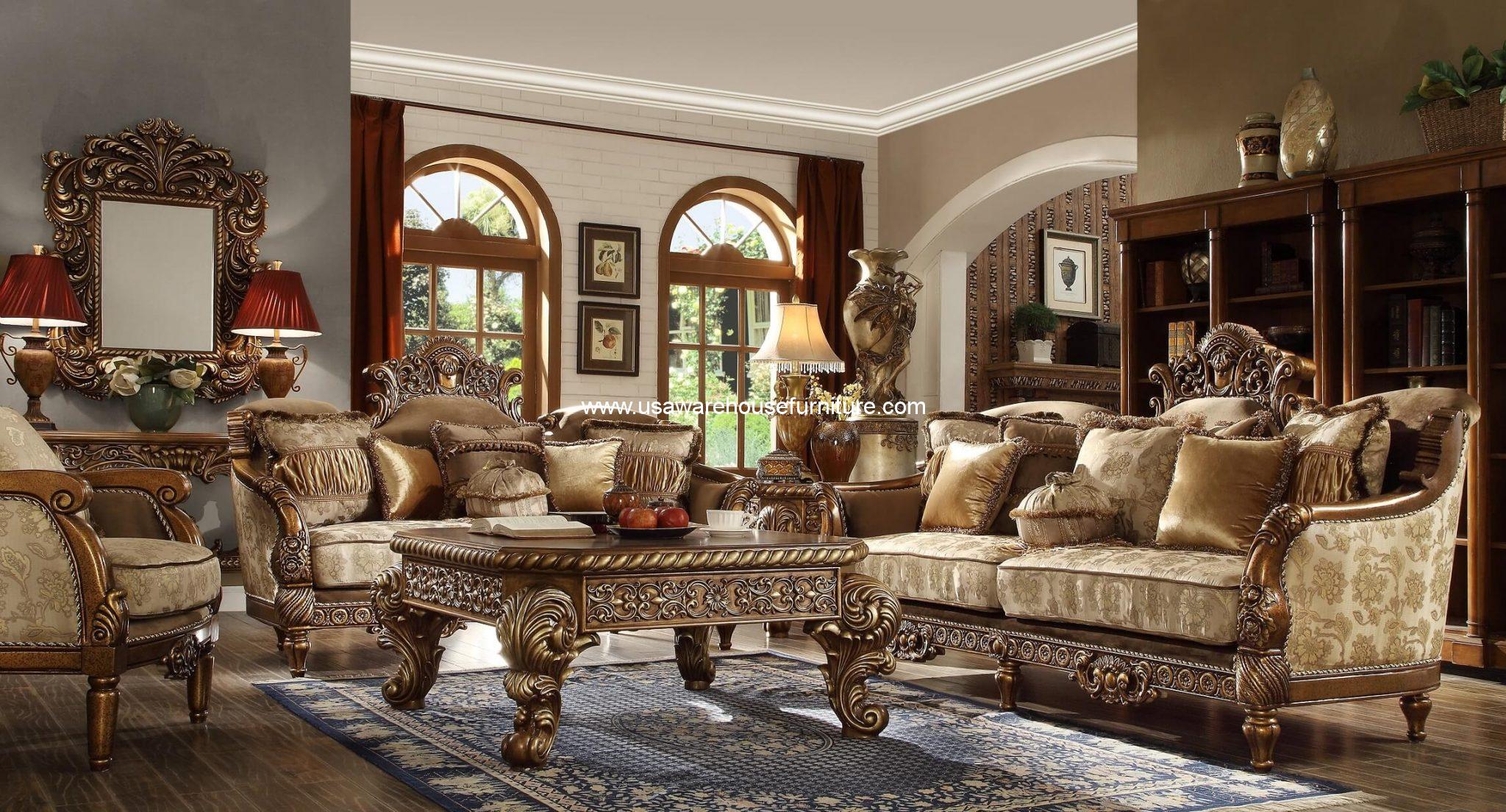 HD610 Marbella Sofa Set Antique Bronze Finish USA Warehouse Furniture