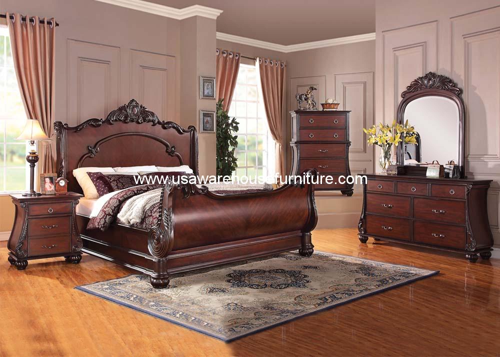 Acme Furniture Louis Philippe White Queen 4PC Bedroom Set With Bed