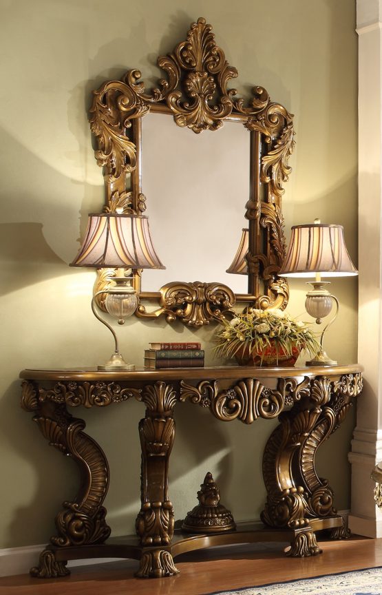 Orianne Antique Gold Console Table USA Warehouse Furniture