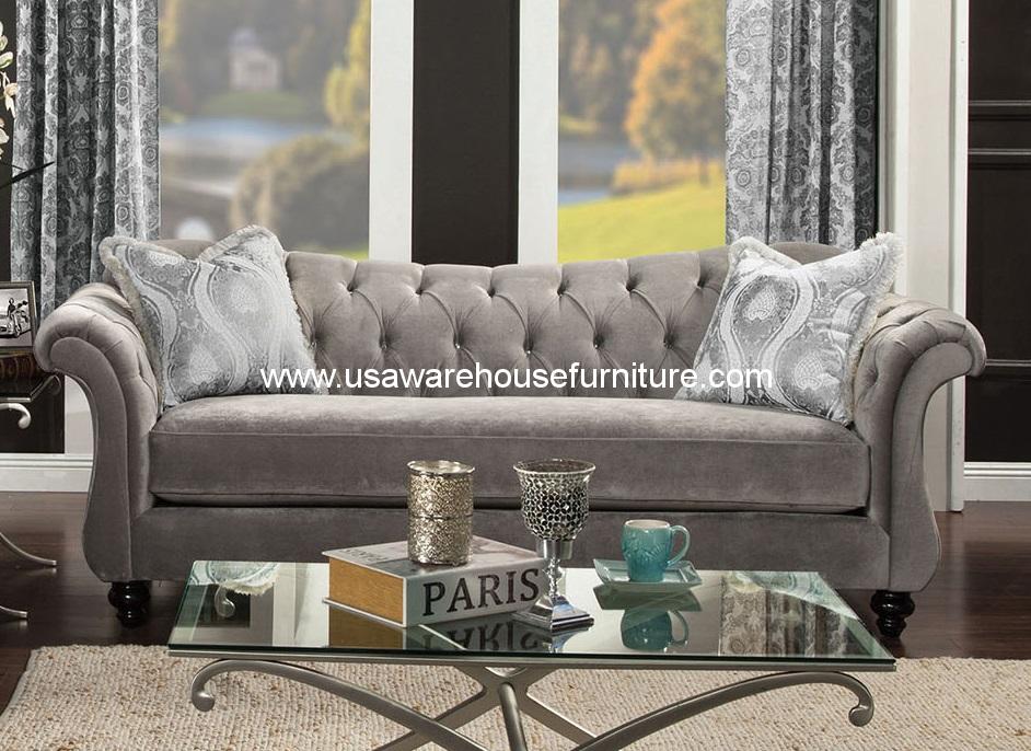 Furniture Of America Dolphin Gray Sofa USA Warehouse Furniture