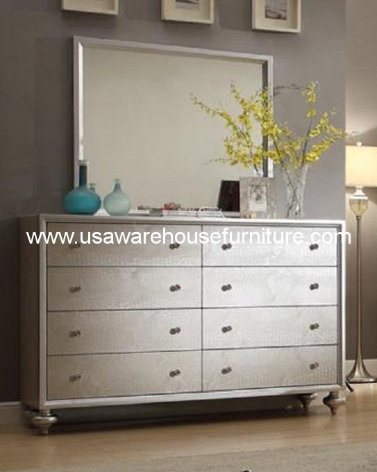 slim fit dress slacks Grace Mother of Pearl Inlay 4 Drawer Dresser Grey main image 1