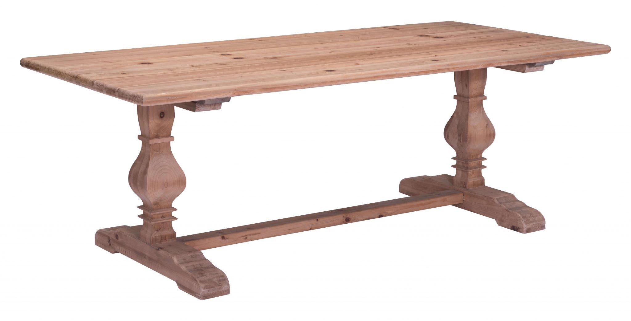 Norfolk Solid Fir Wood Dining Table Natural Finish USA Warehouse