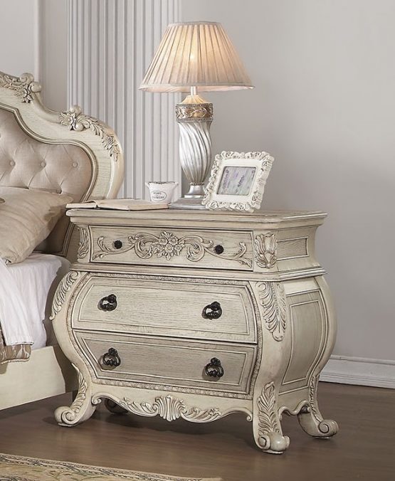 3 Drawer Marble Top Nightstand USA Warehouse Furniture