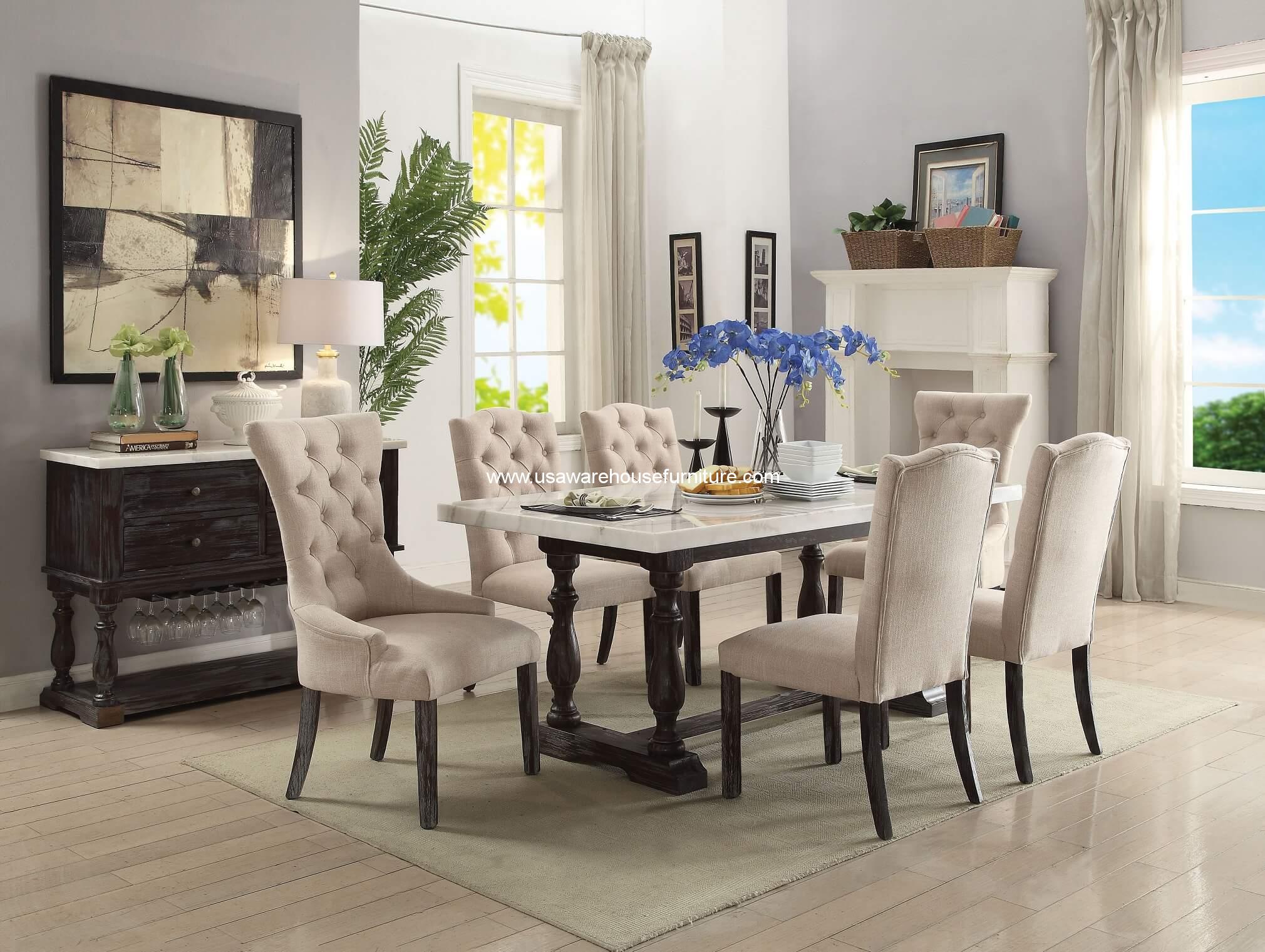 white marble dining room table sets