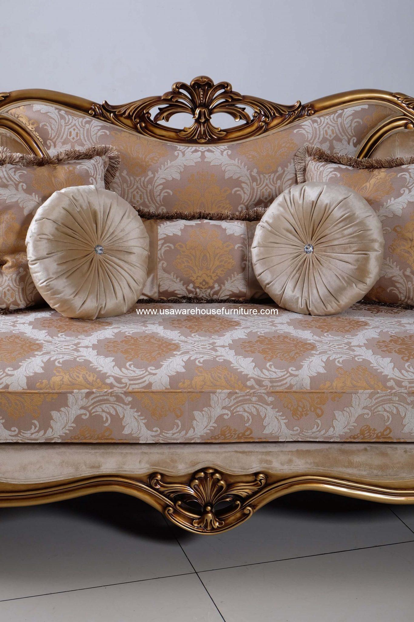 Cleopatra Wood Trim Sofa - USA Warehouse Furniture