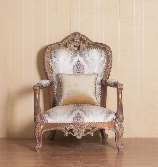 Victorian Wood Trim Accent Chair USA Warehouse Furniture