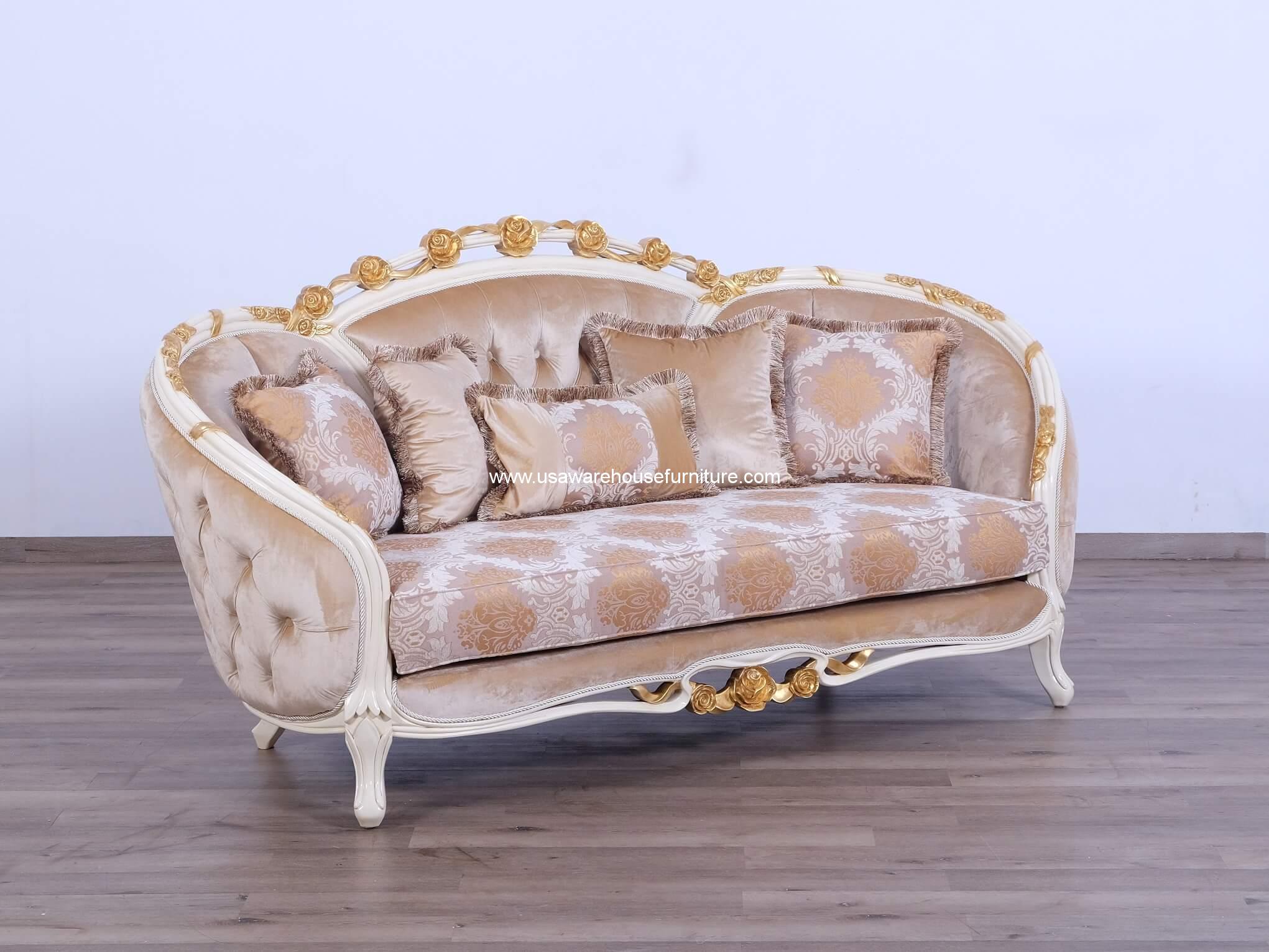 Valentine Luxury Wood Trim Loveseat USA Warehouse Furniture