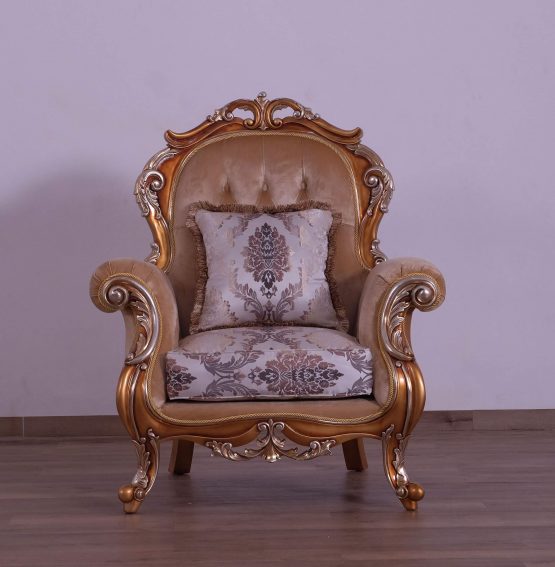 Tiziano II Wood Trim Accent Chair USA Warehouse Furniture