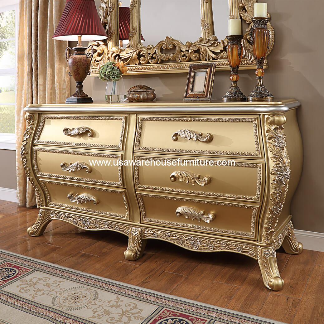 gold wood dresser Dakota Double Dresser | Solid Wood Baby Furniture main image 0