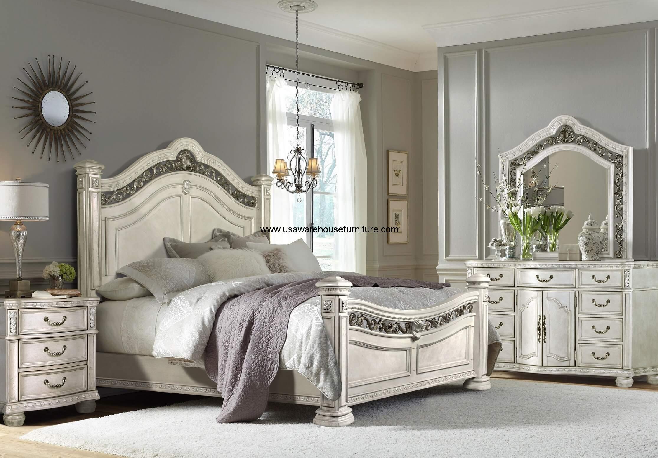 cassimore pearl silver dresser Ashley Cassimore 7 Piece King Upholstered Bedroom Set B750-31-36-72-50-51-62-99
