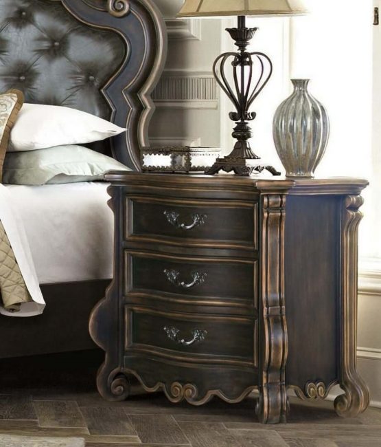 B1000 Florence 3 Drawer Nightstand With Marble Top USA Warehouse
